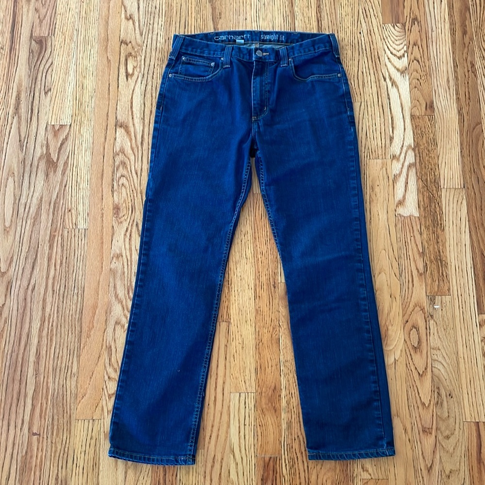 Carhartt rugged flex tapered leg dark wash jeans size 34X32
